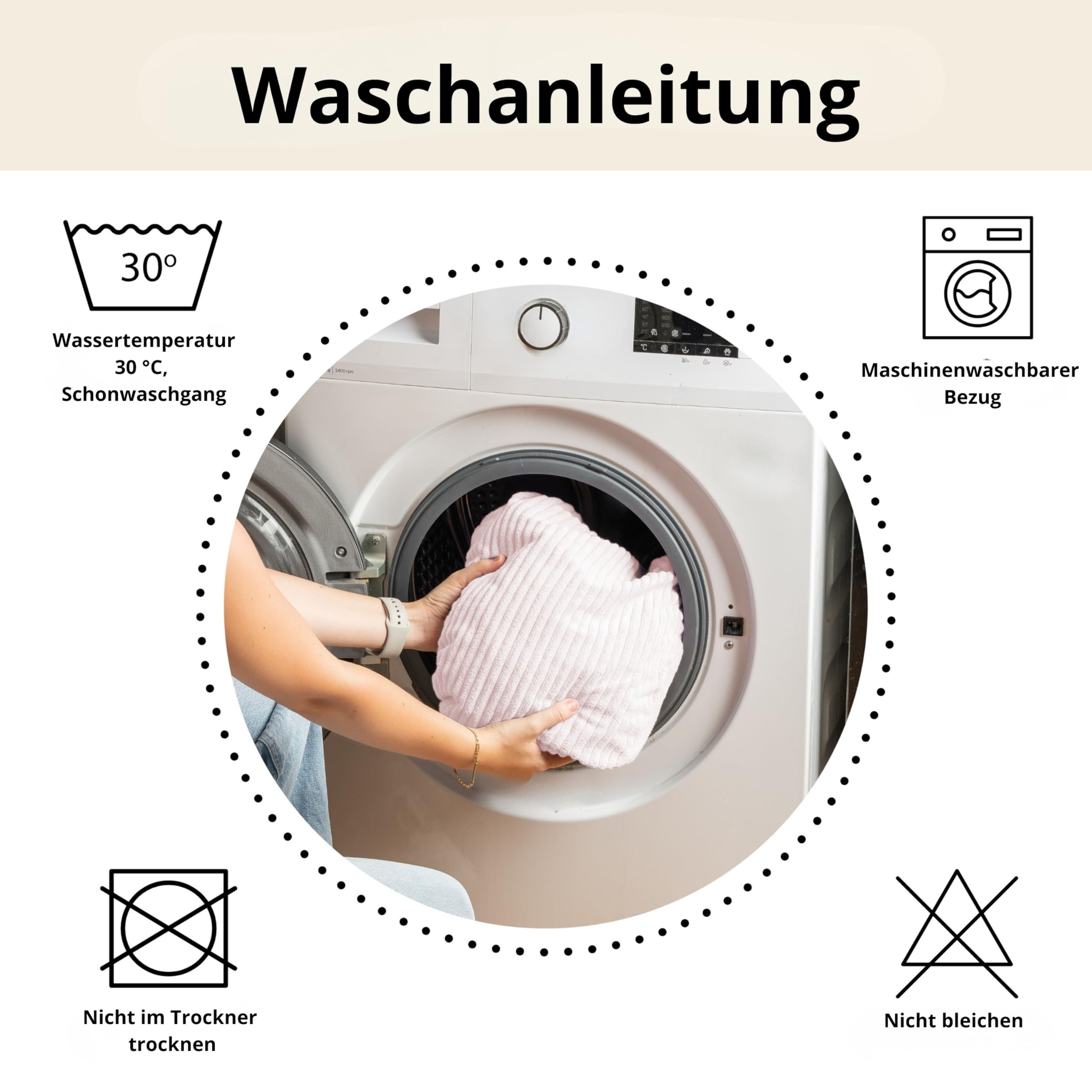 bananair – Sitzsack für Wohnzimmer aus Cord mit Fußhocker - XXL Bean Bag Chair Weich - Maschinenwaschbarer Bezug - Ideal für Salon, Schlafzimmer Erwachsene, Jugendliche (110 × 100 cm, Hellrosa)
