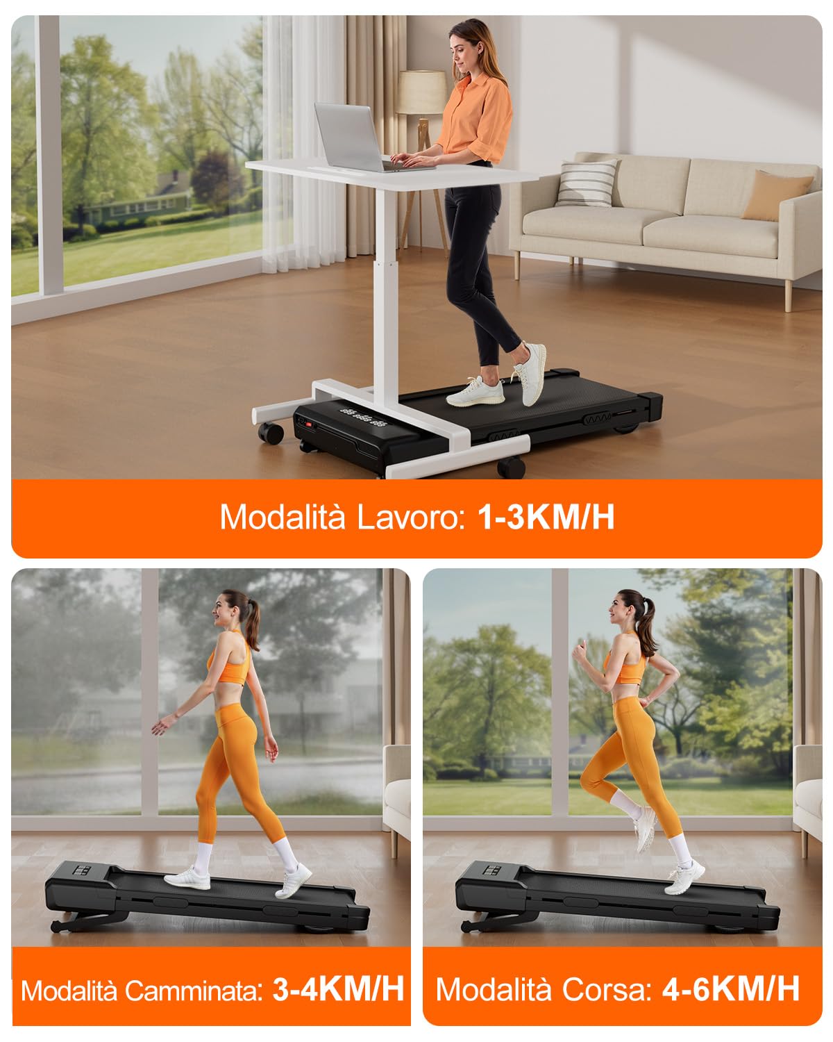 Superun Tapis Roulant Salvaspazio Pieghevole 1-6km/h con Inclinazione 9%,Tapirulan Elettrico Pieghevole 3,0 CV Mini Walking Pad Massima di 136 kg,Schermo LED, Telecomando, Controllo tramite APP