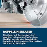 Bosch Professional ingletadora telescópica GCM 12 GDL (2000 W, incl. láser de doble línea, disco de sierra, pinza de fijación, diámetro del disco de sierra: 305 mm) - 3