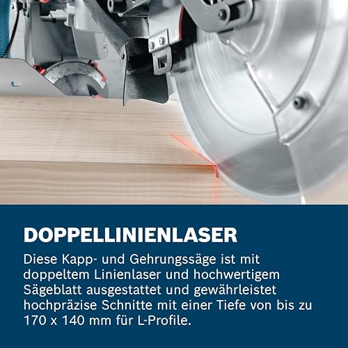 Bosch Professional ingletadora telescópica GCM 12 GDL (2000 W, incl. láser de doble línea, disco de sierra, pinza de fijación, diámetro del disco de sierra: 305 mm) - 3