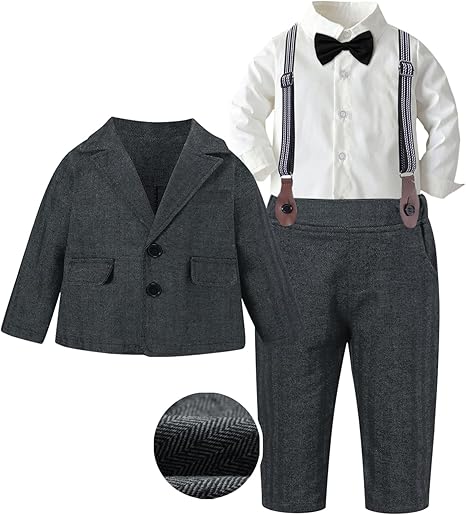 SANGTREE Boys Gentleman Outfits Suit Set, 3 Months - 14 Years
