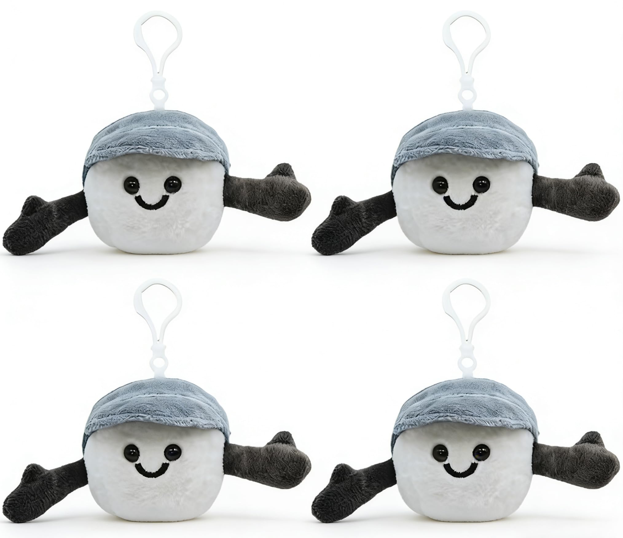 4 Pcs Plush Golf Ball Keychain, Golf Club Keychain, Soft Smiling Golf Gift for Men, Women, Coaches, Sport Team Players Birthday Party Favors