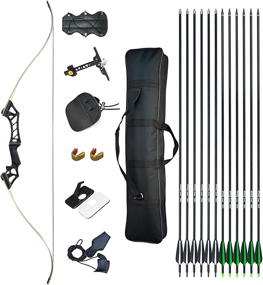 D&Q Takedown Arc Classique et flèche pour Adultes Kit 30lbs Ensemble d'arc Long pour Pratique de D&Q Takedown Arc Classique et flèche pour Adultes Kit 30lbs Ensemble d'arc Long pour Pratique de