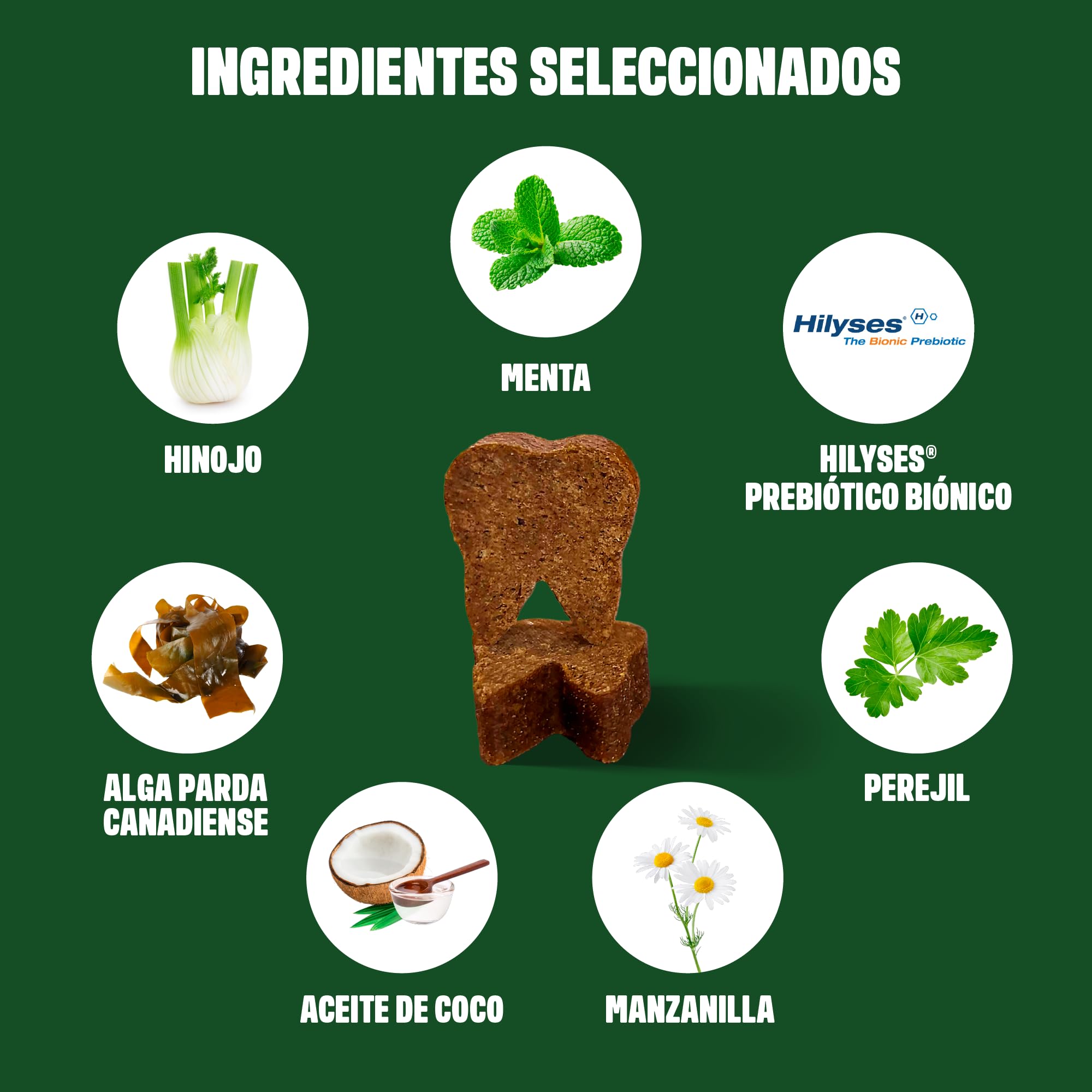 ivvi Dental - Snacks para la higiene Dental de los Perros. Menta, perejil, hinojo, manzanilla, Aceite de Coco, Algas pardas. 60 Snacks con Pollo. Favorece Dientes sanos, Aliento Fresco y Fresh Breath