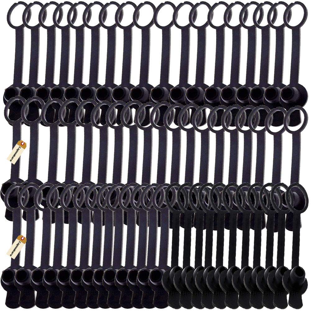Lsgoodcare 50Pcs Replacement Rubber Anti Dust/Waterroof Cover Cap for 5.5 MM x 2.1MM & 5.5 MM x 2.5MM DC Threaded Female Panel Mount Connector Adapter Jack