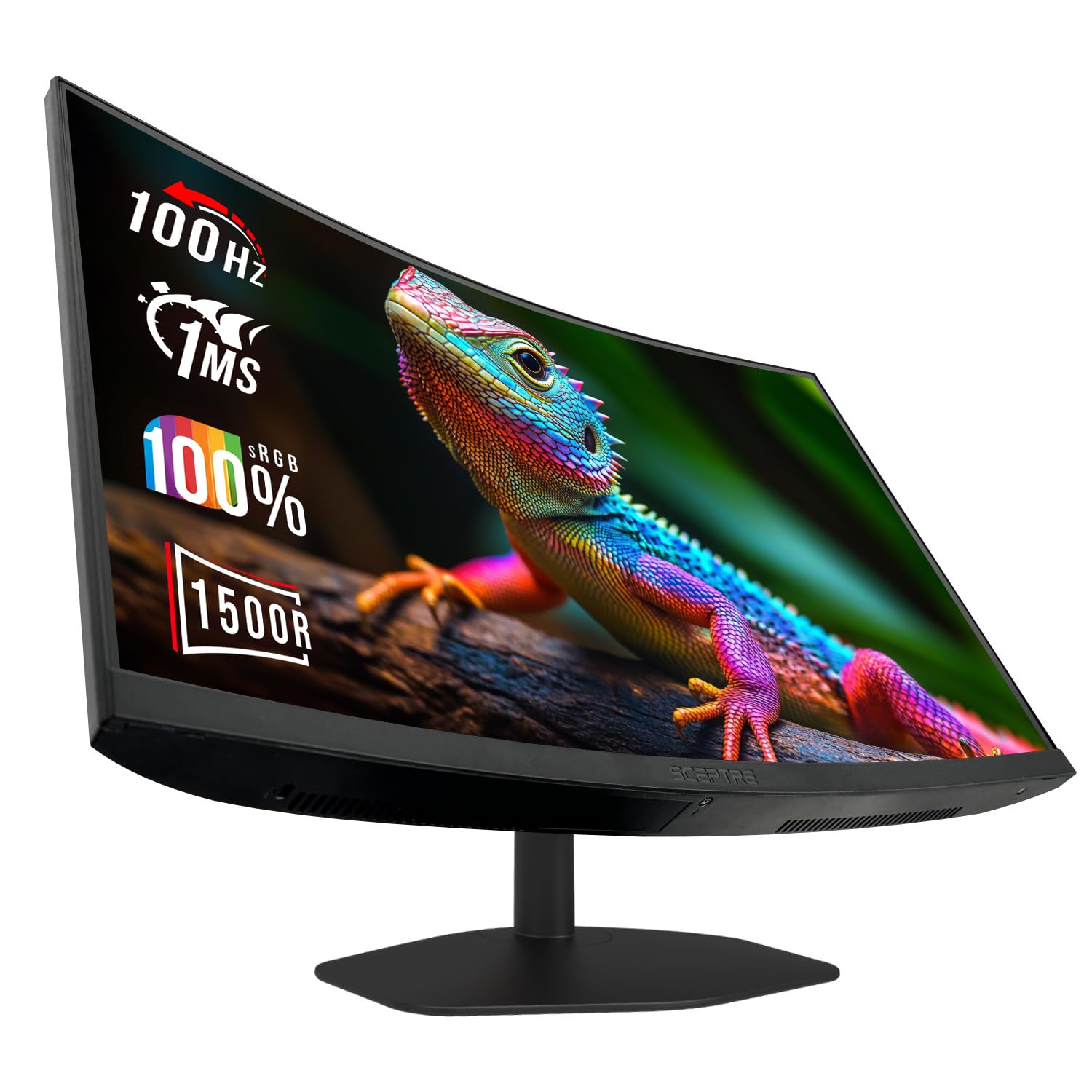 New! Sceptre Curved 24-inch Gaming Monitor 1ms 100Hz 1500R DisplayPort HDMI X2 Eye Care 100% sRGB Build-in Speakers, Machine Black 2026 (C248W-FW100T