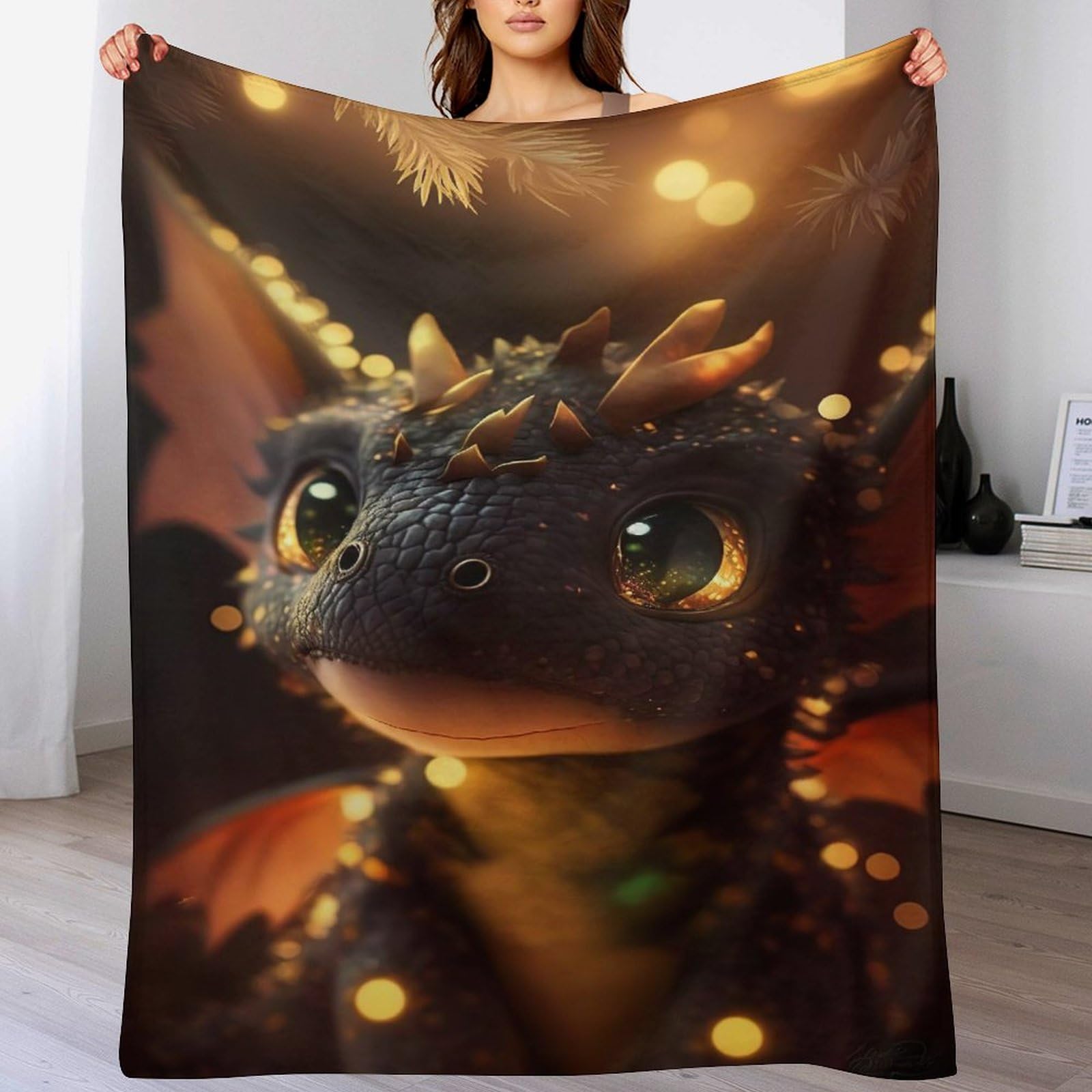 Couverture dragon mignon pour canapé et voyages confortables en famille