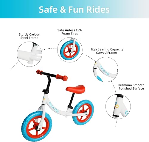 Miniatura 5 de Bicicleta de equilibrio para niños de 2 años, bicicleta ligera para niños pequeños con manillar y asiento ajustables, aprendizaje temprano,