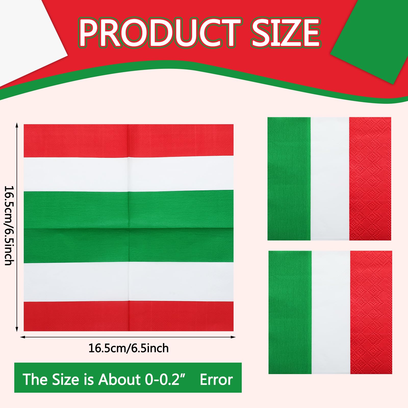 Affrolling 50 servilletas de Navidad a granel clásicas rojas, blancas y verdes, desechables, de papel italiano, de 16,5 cm, para Navidad, reuniones familiares, banquetes, banquetes y decoración de