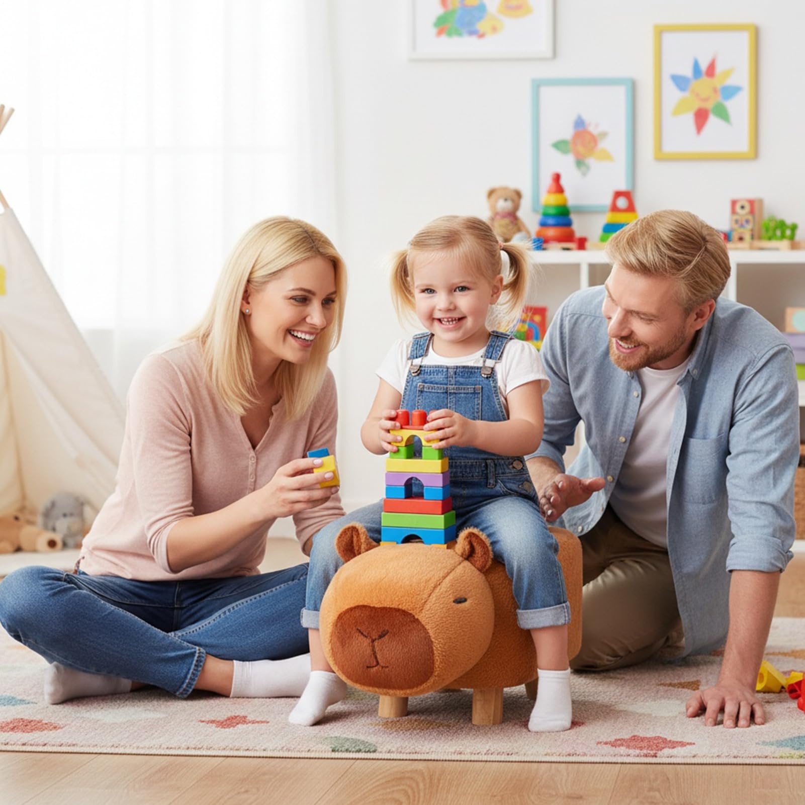 Stołek do Siedzenia dla Dzieci Krzesełko W Kształcie Kapibary W Kreskówki