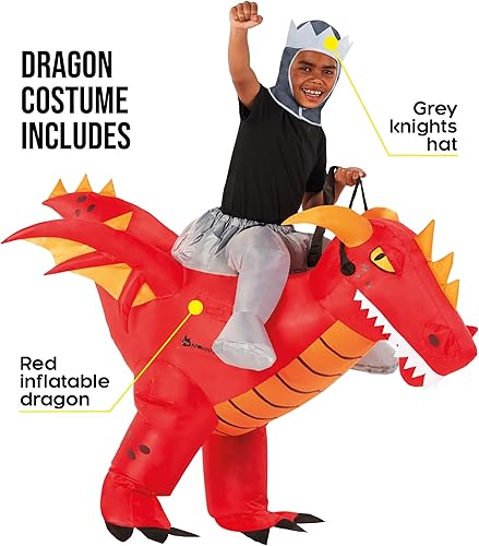 Miniatura 2 de Morph Disfraz de dragón inflable rojo para niños, disfraz de dragón para niños, disfraces de Halloween inflables para niños, disfraces de Halloween