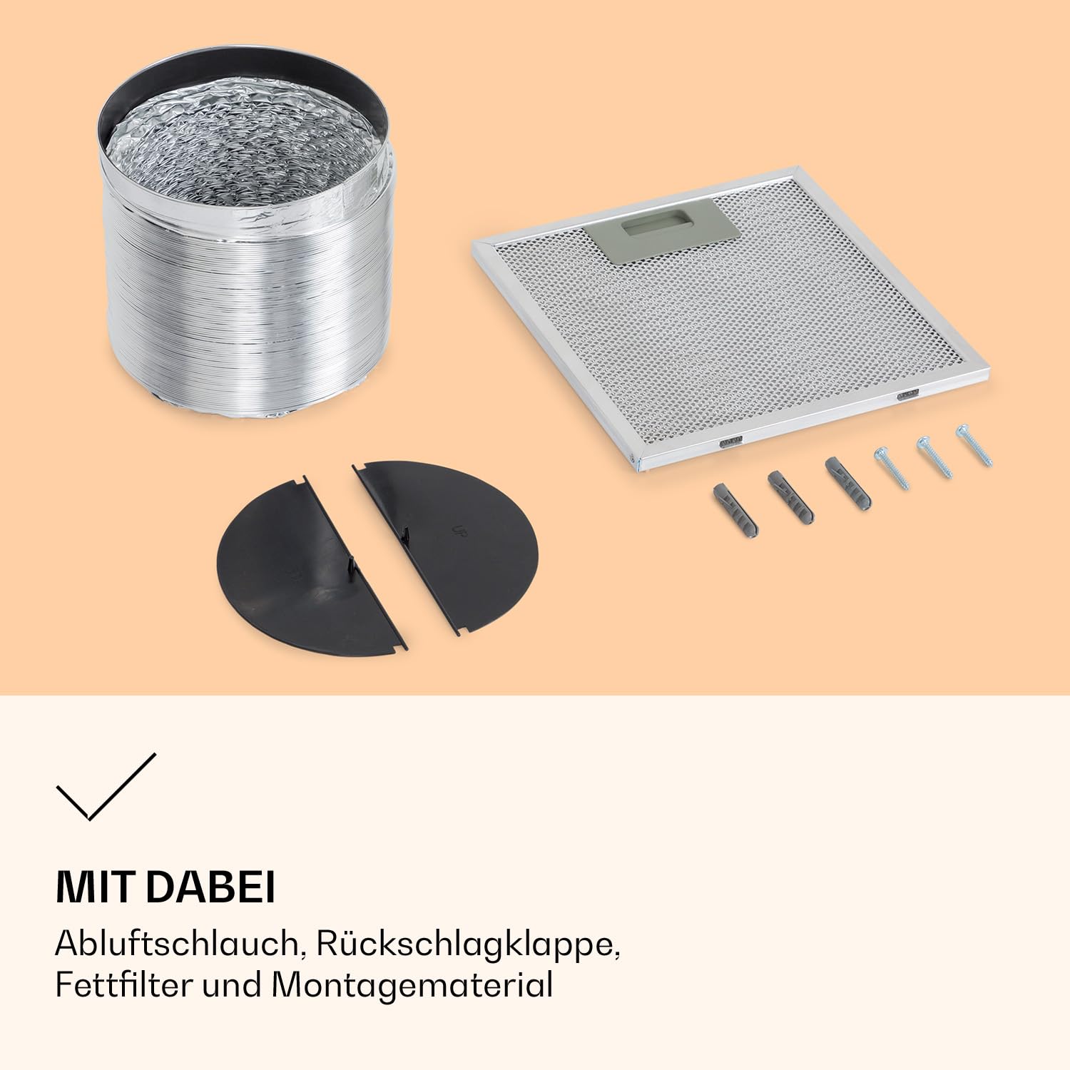 Klarstein Barella Dunstabzugshaube Umluft 557 m³/h LED Aktivkohlefilter 35 x 93 x 43 cm schwarz
