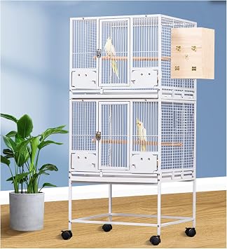 Birdcage Large Including Chassis and Casters Cabinet Layered Group Cage Suitable for all kinds of small and medium size parrots Birdcage Bird Cage Bird Cage Each layer with mesh and chassis