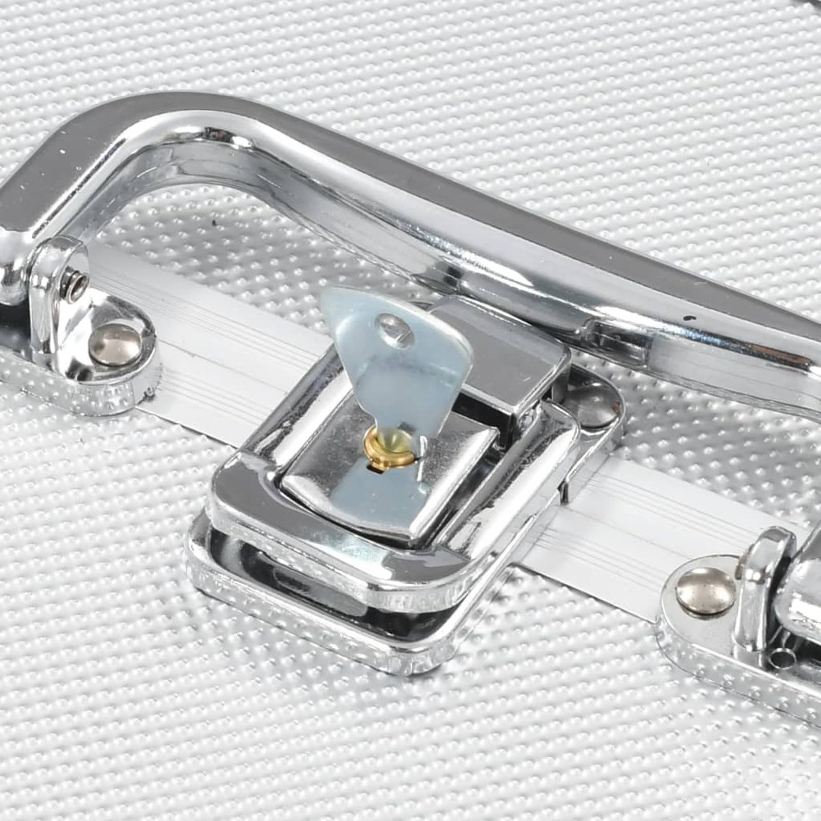 Estuche de maquillaje de aluminio rosa (22 x 30 x 21 cm), Silver