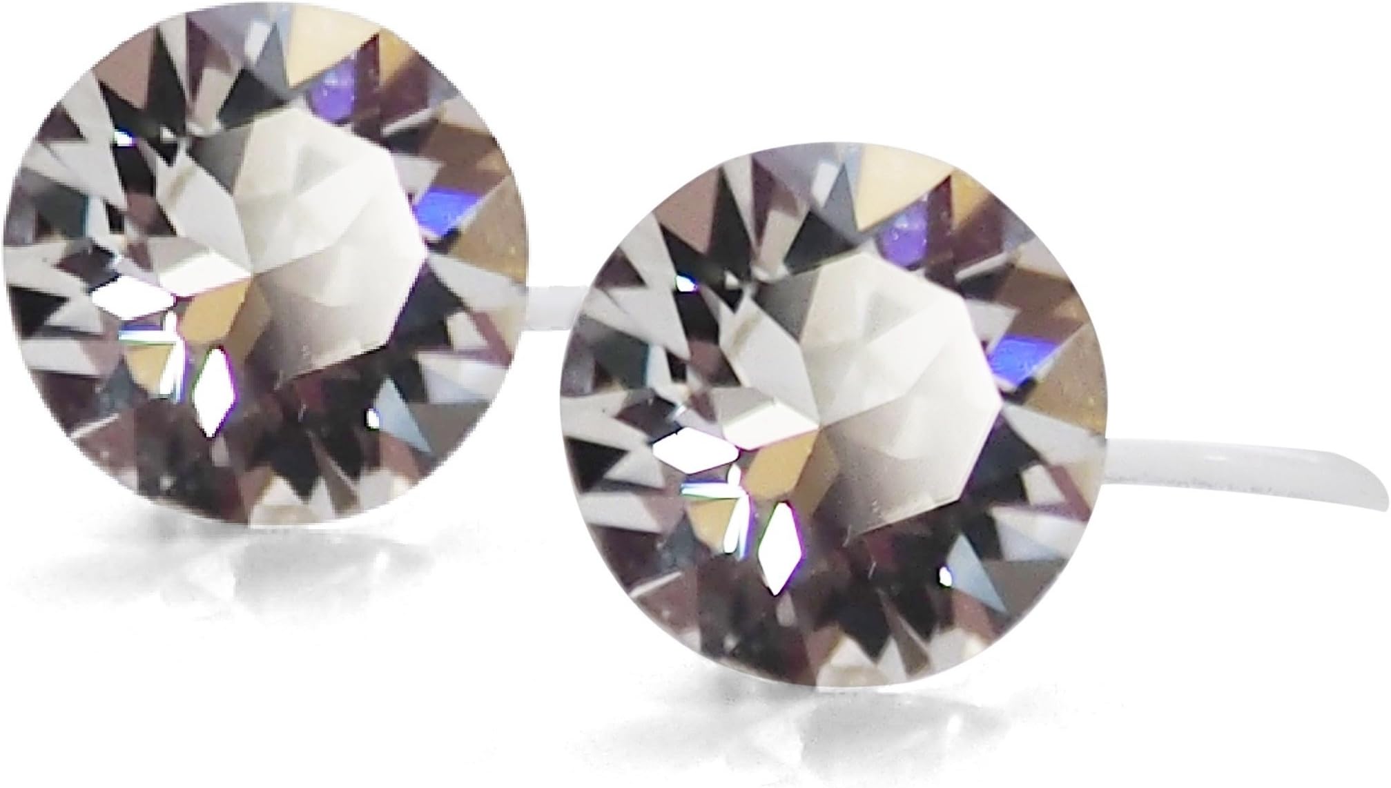 Austrian Crystal Invisible Clip On Stud Earrings Clear 6mm 8 mm Bridal Wedding 4mm Comfortable Rhinestone Screw Back Clip Earrings for Women Fashion