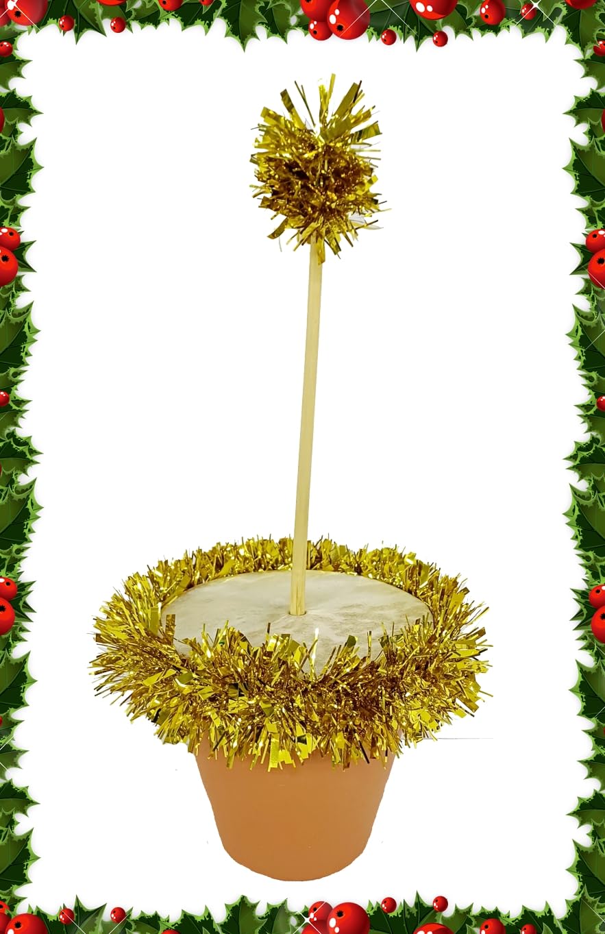 ZAMBOMBA ARTESANA, INSTRUMENTO TÍPICO PARA VILLANCICOS NAVIDEÑOS (DIÁMETRO 18CM) - DORADO
