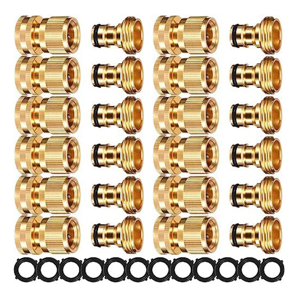 Raccordo Rapido per Tubo da Giardino Connettore per Tubo 'Acqua da 3/4 Pollici Connettore per Tubo da Giardino Perdite Adattatore Femmina e Adattatore
