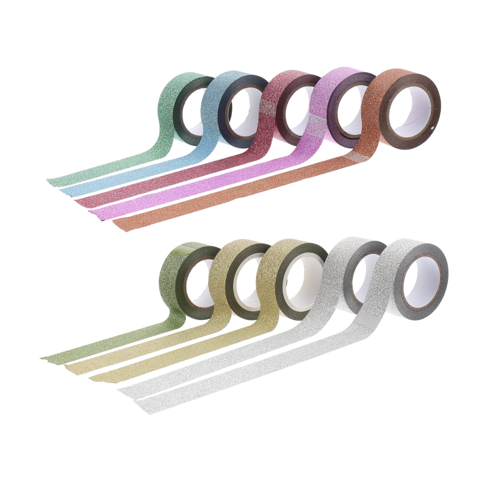 DOITOOL 3 Sätze Glitzerband Sticky Tape The Washi Tape Glitzerndes Abdeckband Scrapbooking Mit Dekorativem Klebeband Dekoratives Washi-klebeband Abreißbares Washi-tape 10 Stück * 3