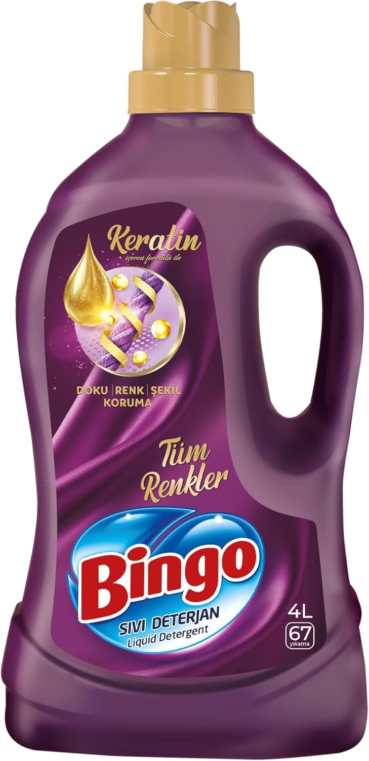 Bingo Keratin Tüm Renkler Svı Deterjan 4 L (67 yıkama)