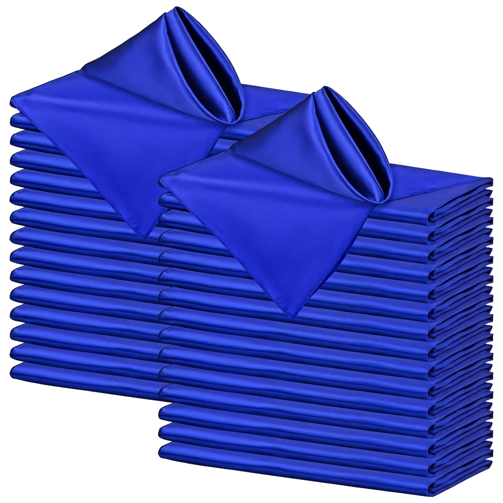 100 Serviettes de Table en Tissu Bleu Royal, Serviettes satinées carrées 12 x 12 Pouces, pour Mariages, réceptions et événements Formels, lot Pratique pour Dresser la Table et Les Repas élégants