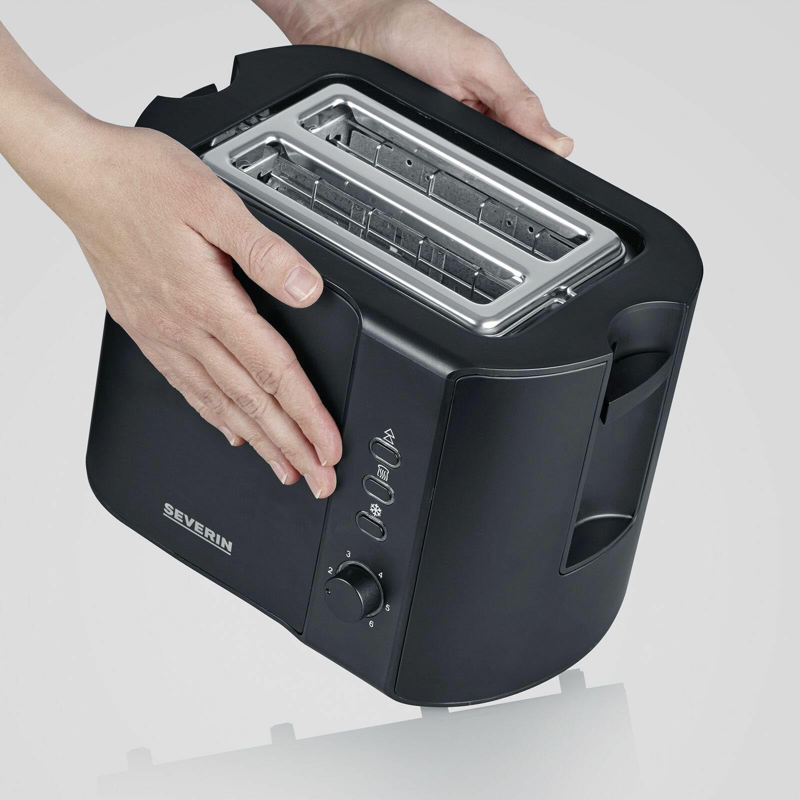 Severin 9552 - Tostapane, 800 W, colore: Nero opaco