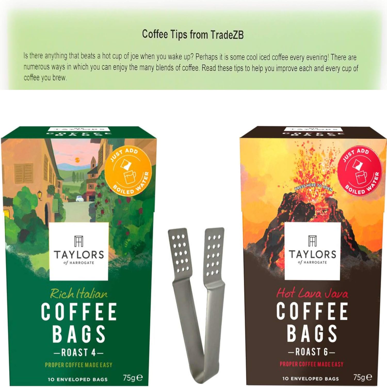 Taylors of Harrogate Rich Italian Coffee Bags Bundled with Taylors of