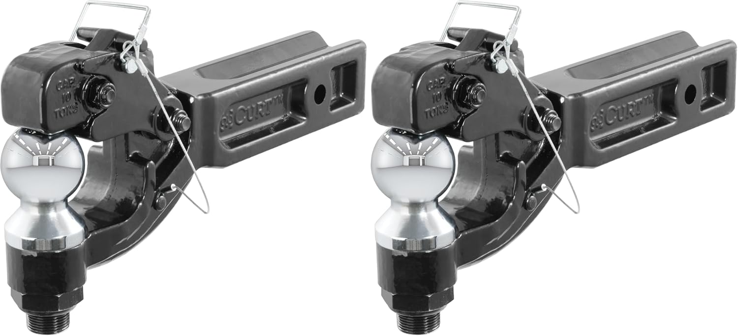 CURT 48012 Pintle Hitch with 2-5/16-Inch Trailer Ball, Fits 2-1/2-Inch Receiver, 20,000 lbs, 15-Inch Length (Pack of 2)