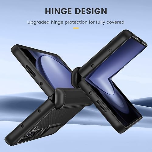 Miniatura 3 de Ruky Funda para Galaxy Z Fold 5, con soporte magnético y protección de bisagra, fundas de cuerpo completo con protector de pantalla integrado, funda