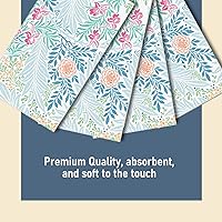 Vista 3 de 100 Piezas Toallas de Mano Desechables, Servilletas de Papel Vintage con Diseño Floral de Pájaro de Acuarela, Servilletas de Invitados con Flores