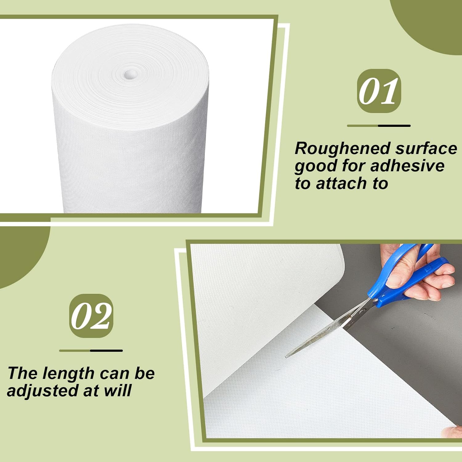 Newwiee 12 in x 325 ft Artificial Turf Tape Artificial Grass Tape Synthetic Fake Grass Turf Seam Lawn Carpet Seaming for Indoor Outdoor Mat Garden Pet Rug Jointing, No Adhesive