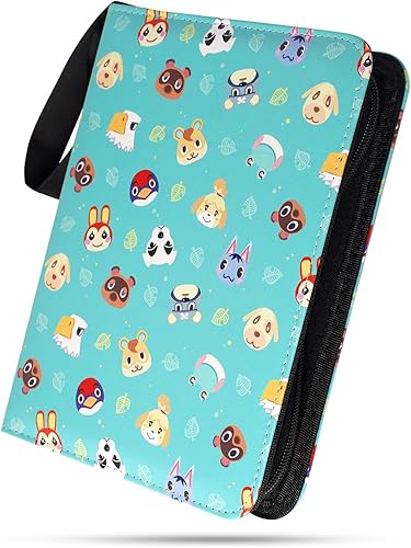 Miniatura 4 de Carpeta de cuero sintético con 4 bolsillos para tarjetas coleccionables con soporte para álbumes de tarjetas Amiibo, protector para tarjetas Amiibo,