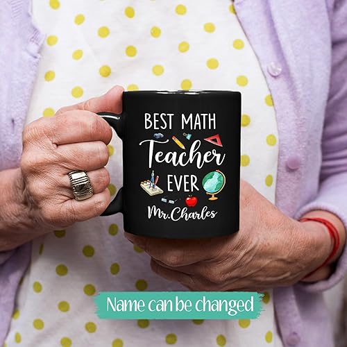Miniatura 9 de Tazas personalizadas con texto en inglés "Teaching Is A Work Of Heart", taza de té personalizada para profesor de matemáticas, taza de cerámica
