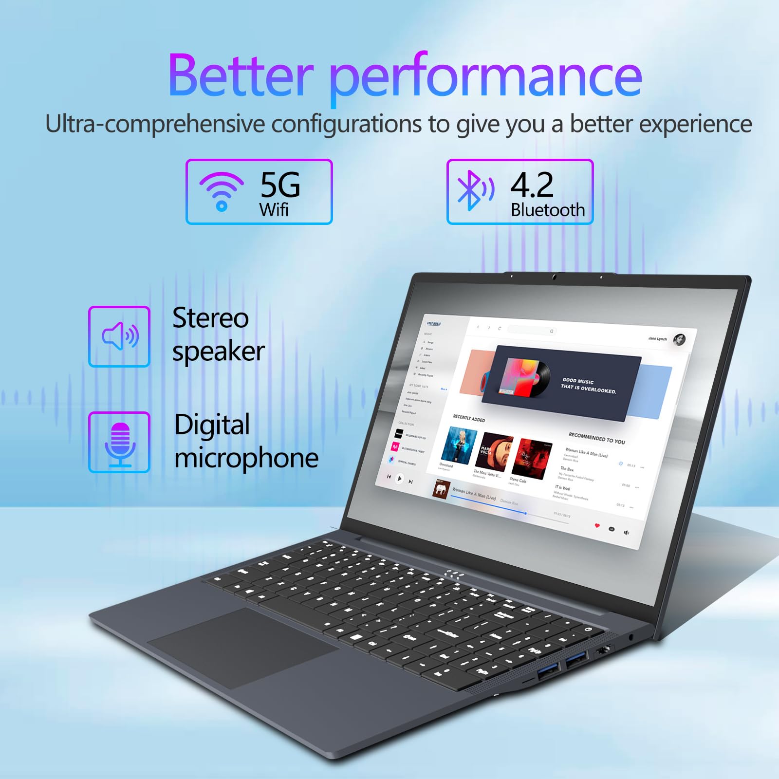 16" Ordinateur Portable Core i5 8210Y (jusqu'à 3.6 GHz) 16Go RAM 1To SSD Win 11 Laptop Écran IPS Clavier Numérique Rétroéclairé RJ45 USB3.0 HDMI BT 5.0 – PC Portable Multitâche et Mobilité - 5