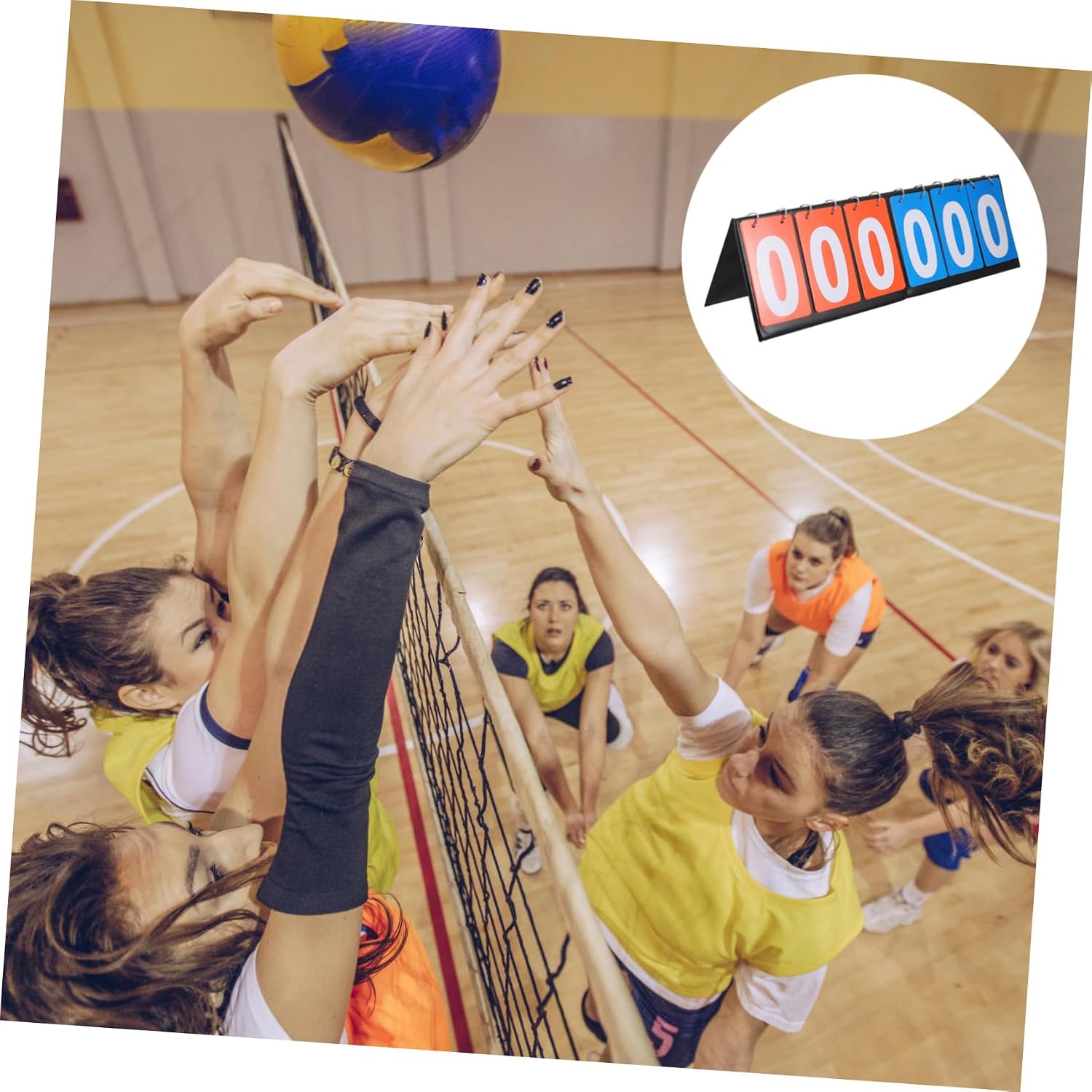 Multi-Functional Scoreboard – Portable 6 Flip Score Board for Basketball Soccer Tennis – Sturdy Folding Design for Games Classroom Activities