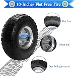 4.10/3.50-4 Solid Rubber Tire Wheels, 10 Inch Tire and Wheel Flat Free, for Garden Carts/Dolly/Trolley/Dump Cart/Hand Truck/Wheelbarrow/Garden Wagon(Black, 2 pcs)