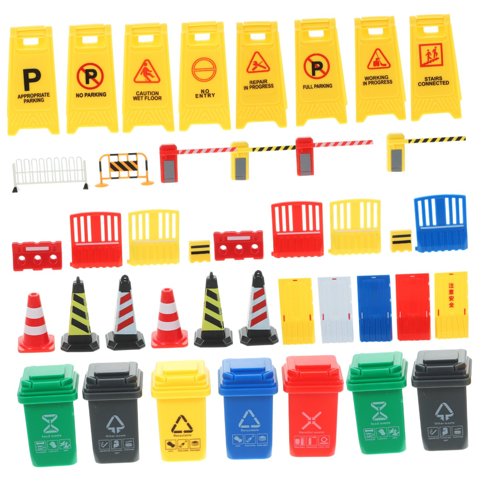 de Panneau de Signalisation Routière Facile à Transporter Ranger Jouet Miniature en Plastique Léger pour la Circulation aux Garçon et Filles