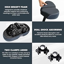 X WING New-Age Noseless Bike Seat Cushion for Men & Women - Extra Padding & Wide - Suitable for City, Electric, Stationary Bikes - Compatible with Peloton Bikes - Wide Winged Bike Seat with Cushion