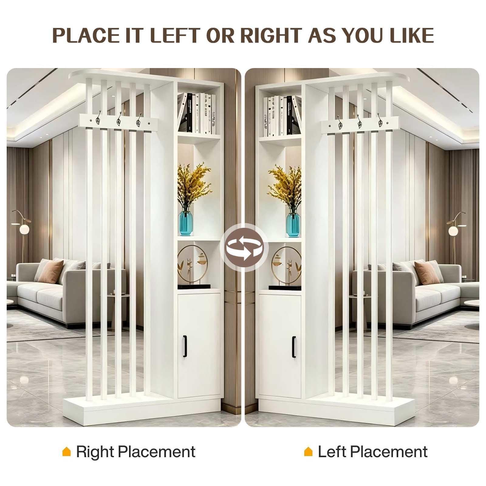 Pareti Divisorie Per Interni Autoportante Room Divider Bianca,202x80x24cm