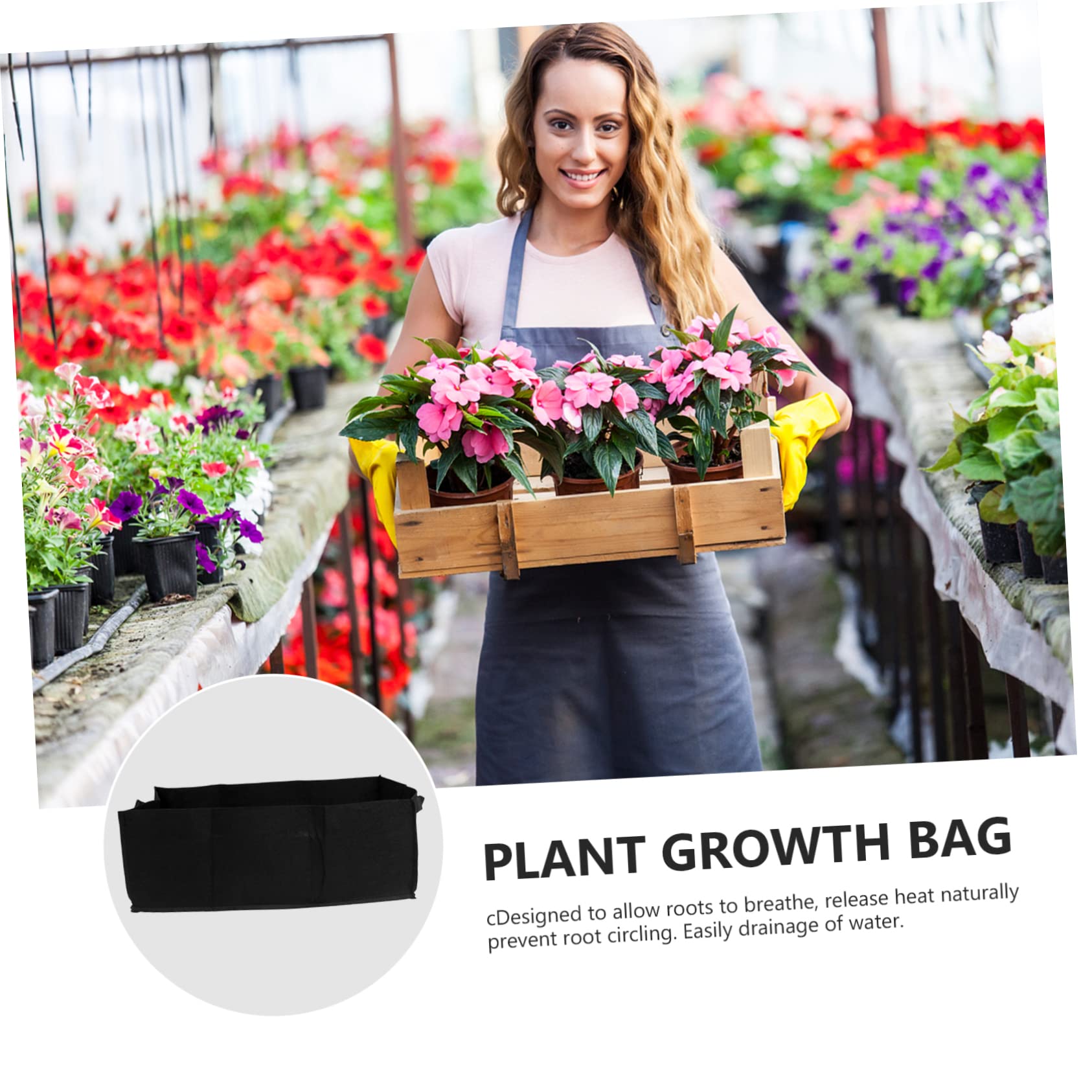 ibasenice 6stücke Gemüsepflanztasche Anzuchtbeutel aus Pflanzbeutel für Blumen Balkon Garten Wiederverwendbar Leicht mit Guter Drainage und Wurzelatmung