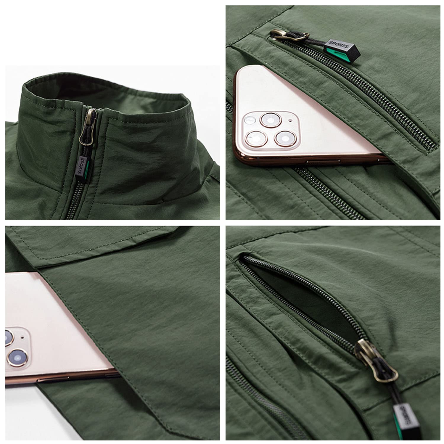 Chaleco Multibolsillo para Hombre Chaleco Casual para Exteriores Chaqueta Transpirable Sin Mangas para Pesca Fotografía Senderismo Viajes