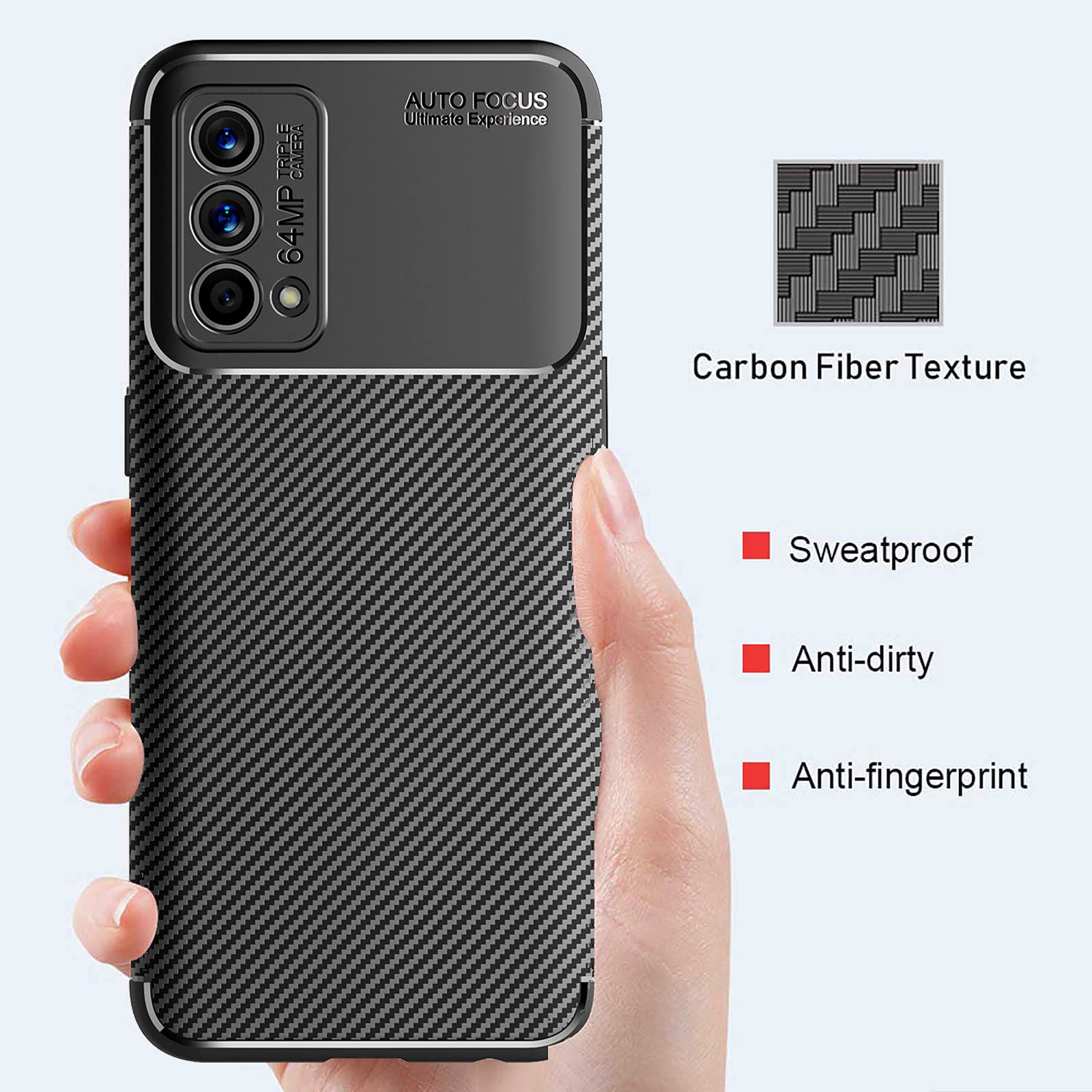 Goken Cover Per Realme Gt Master Edition, Silicone Tpu Fibra Di
