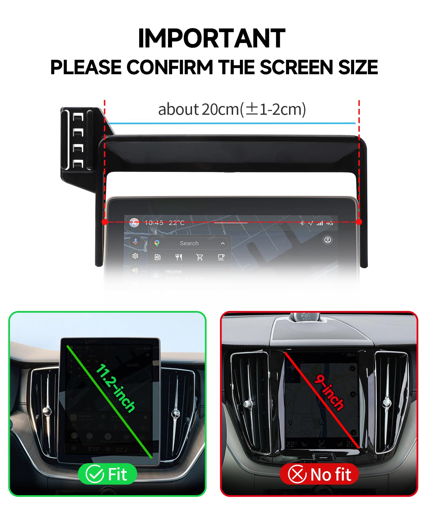 Qi2.2 Max 25W Cargador de coche inalámbrico rápido soporte de teléfono para Volvo XC60/XC90 2025-2026 pantalla de 11.2 pulgadas, soporte magnético para teléfono compatible con MagSafe