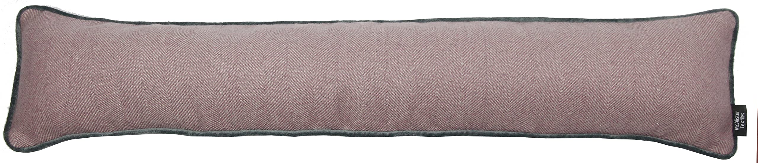 McAlister TextilesHerringbone Draught Excluder Lilac with Grey Draft Stopper for All Doors & Windows Machine Washable Woven Wool Feel Fabric Size: 7 x 32 Inches