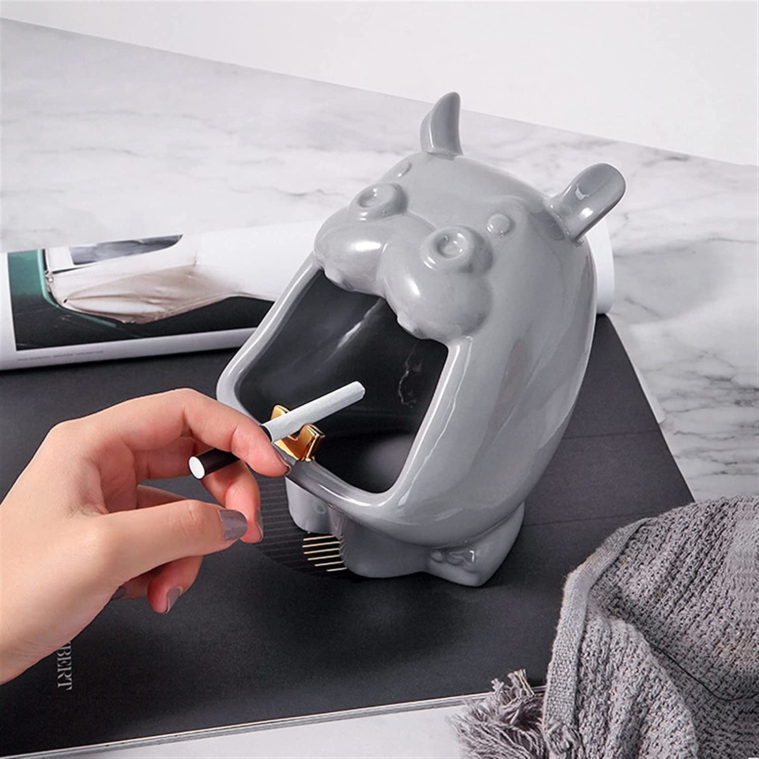 Posacenere senza fumo per sigarette Posacenere da interno per sigarette Posacenere da esterno in ceramica da esterno Set posacenere da 3 pezzi per la casa