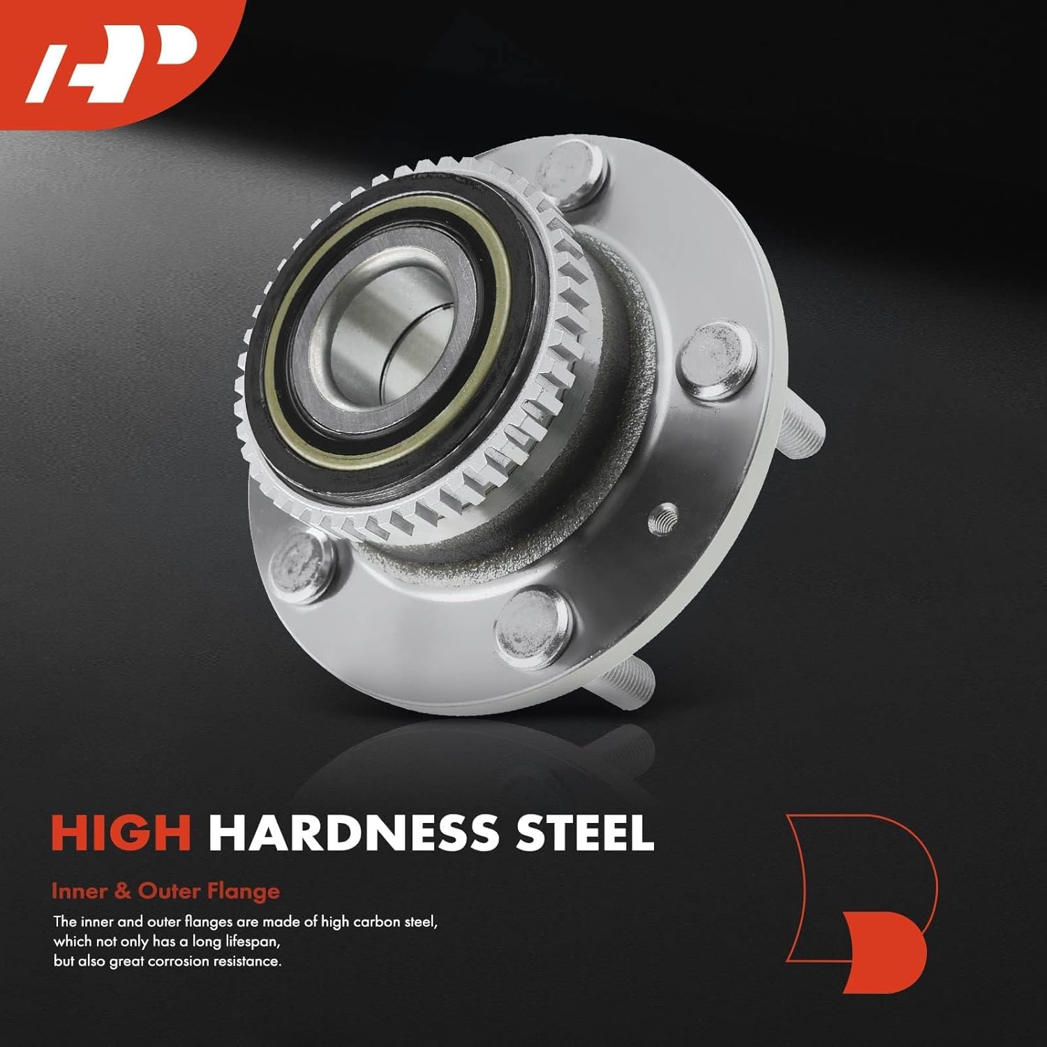 A-Premium Rear Wheel Bearing and Hub Assembly with ABS Ring & 5-Lug Compatible with Hyundai Tiburon 2001, with ABS Brakes