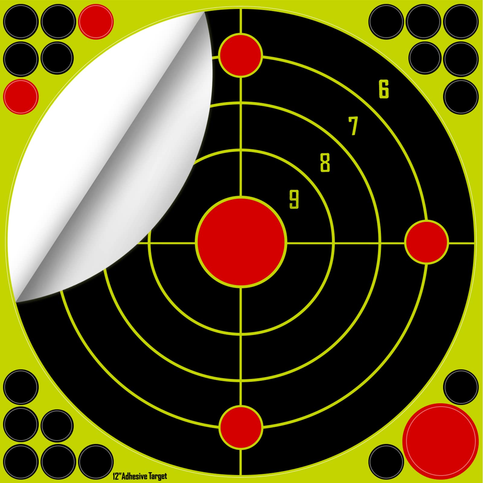 Shooting Targets, 7 inch & 12 inch Adhesive Shooting Targets Reactive