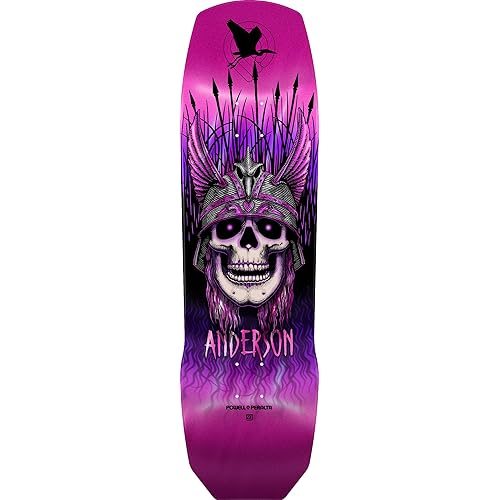 Powell Peralta Andy Anderson Heron 7-Ply Maple Skateboard Deck, Pink Foil, 9.13" x 32.8"