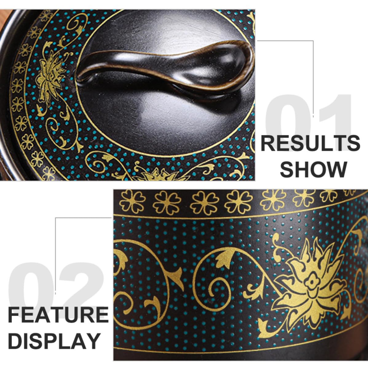 POPETPOP Juego de Tetera de Cerámica Clásica Taza para Oficina y Hogar, Diseño Semi-automático y Uso Múltiple, Set de Porcelana Elegante para Aficionados al Té