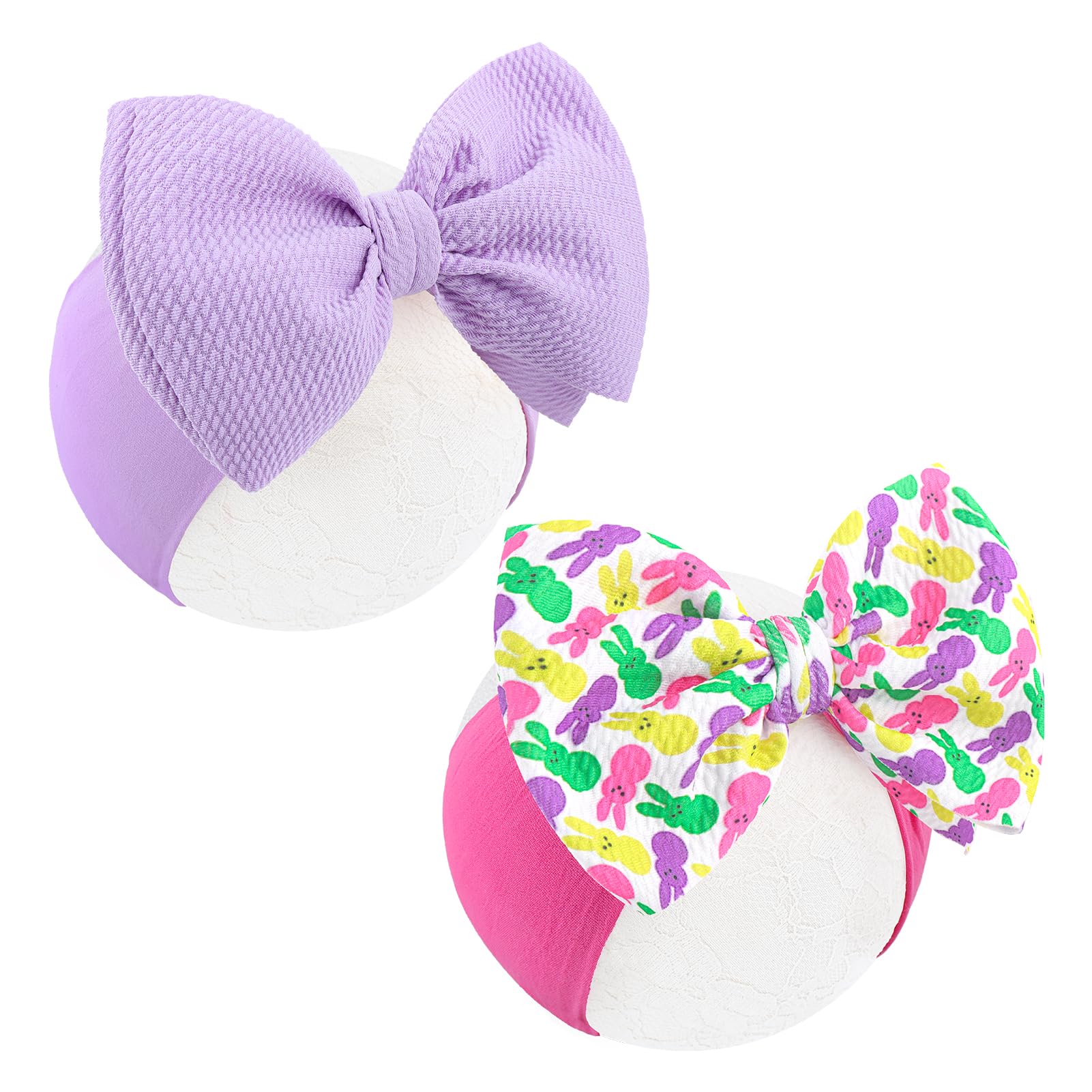 Lanmerry Easter Bows for Girls, Rabbit Cheer Bow, Baby Headbands, Easter Bunny Headbands, Hair Accessories, Hair Bows for Girls, Toddlers, Easter Gift โ image 1