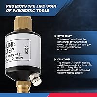 Vista 3 de Neiko Separador de agua y aceite en línea, 1/4" NPT